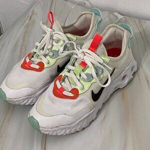 Nike React Women's Sneakers Art3mis White Bright Crimson Barely Volt Black Sz 7